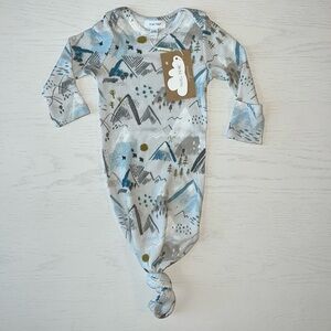 Angel Dear Baby Knotted Gown Waffle Bamboo Organic Cotton 0-3 months Mountains